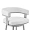 Armen Living Cohen 26" Counter Height Swivel Bar Stool in Silver Finish with White Faux Leather 721535761982 - alternate 4